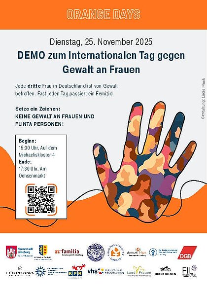 Plakat zur Demo zum internationalen Tag gegen gewalt an Frauen