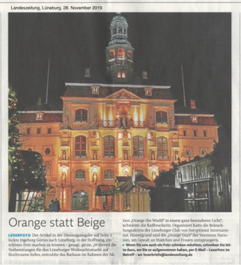 Orange The World Aktion Soroptimist Club Lüneburg, 2019
